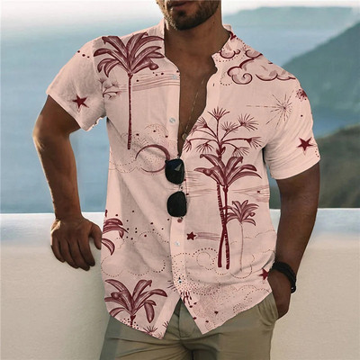 Nyári hawaii trópusi ing férfiaknak 3d nyomott férfi kókuszfa ing túlméretezett felsők póló férfi strandblúz 5xl Camisa