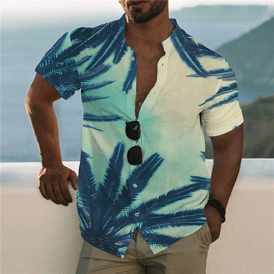 Nyári hawaii trópusi ing férfiaknak 3d nyomott férfi kókuszfa ing túlméretezett felsők póló férfi strandblúz 5xl Camisa
