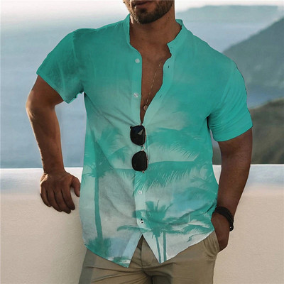 Nyári hawaii trópusi ing férfiaknak 3d nyomott férfi kókuszfa ing túlméretezett felsők póló férfi strandblúz 5xl Camisa