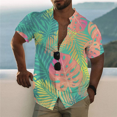 Nyári hawaii trópusi ing férfiaknak 3d nyomott férfi kókuszfa ing túlméretezett felsők póló férfi strandblúz 5xl Camisa