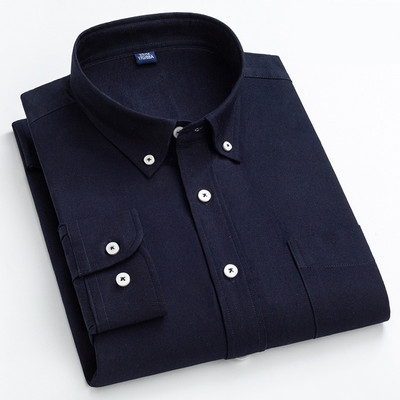 Vyriški marškiniai ilgomis rankovėmis 100 % grynos medvilnės Oksfordo languoti dryžuoti marškiniai Laisvalaikio ploni marškinėliai Vyriški korėjietiški drabužiai Gatvės apranga