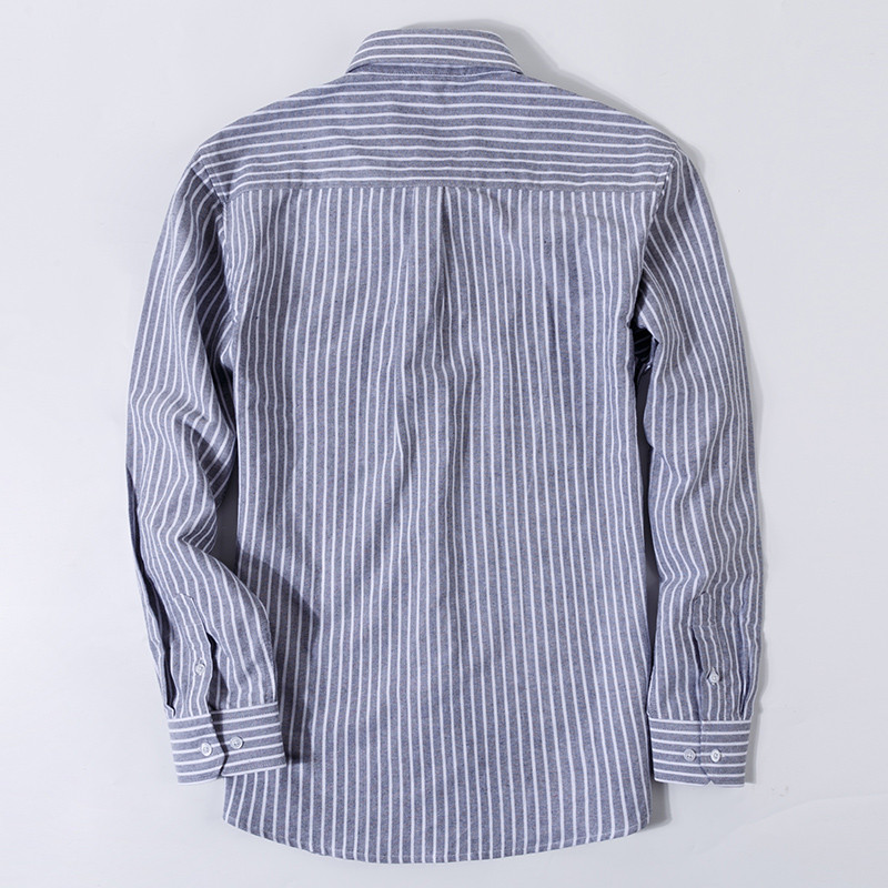 Vyriški marškiniai ilgomis rankovėmis 100 % grynos medvilnės Oksfordo languoti dryžuoti marškiniai Laisvalaikio ploni marškinėliai Vyriški korėjietiški drabužiai Gatvės apranga