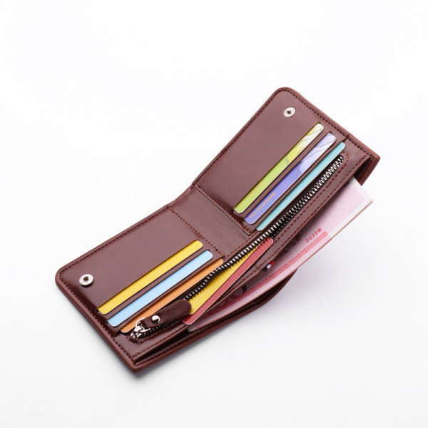 Maža odinė piniginė su užrašu vyrams