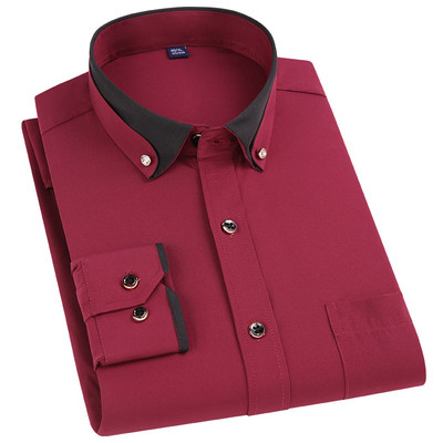 2021 m. Nauji vyriški marškiniai su deimantine sagutėmis, įprastos formos apykaklė, ilgomis rankovėmis, minkšta, šiek tiek elastinga, be geležies vestuvinė audinys DA516