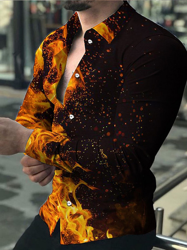 Cămăși de lux pentru bărbați Cămașă cu un singur piept Casual negru-verde cu imprimeu degradat Topuri cu mânecă lungă Îmbrăcăminte pentru bărbați Cardigan Hawaii