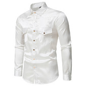 Verslo vyriški marškiniai dryžuoti ilgomis rankovėmis Prabangūs marškinėliai 2022 m. mados prekės ženklo Vyriški All Match Slim Fit marškinėliai Formalios aprangos palaidinė Homme