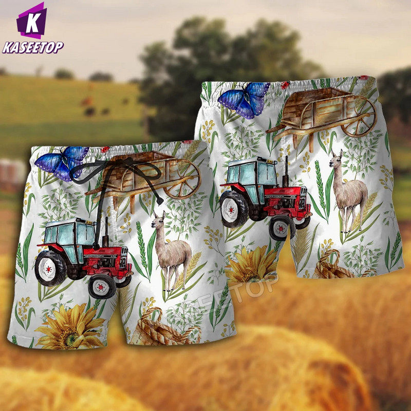 Vyriški marškiniai Ūkis Žemės ūkis 3D spausdinti havajietiški marškiniai vyrui Kubietiška apykakle trumpomis rankovėmis palaidinės Laisvalaikio madingi drabužiai Palaidinės