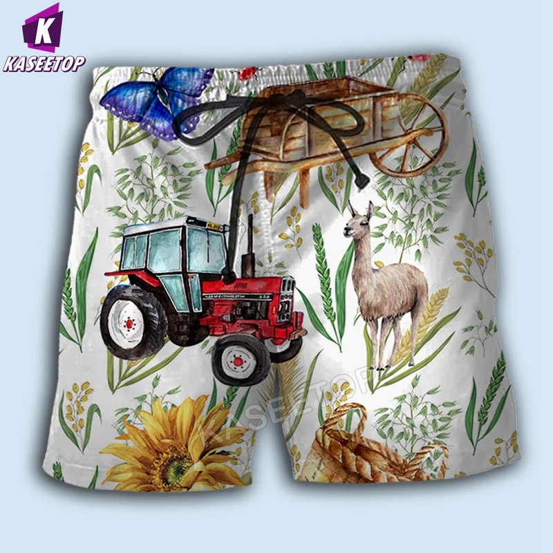 Vyriški marškiniai Ūkis Žemės ūkis 3D spausdinti havajietiški marškiniai vyrui Kubietiška apykakle trumpomis rankovėmis palaidinės Laisvalaikio madingi drabužiai Palaidinės