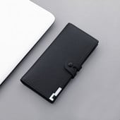 Vyriška piniginė iš eko odos su sagomis ir metaliniu elementu