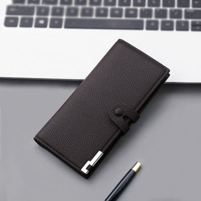 Vyriška piniginė iš eko odos su sagomis ir metaliniu elementu