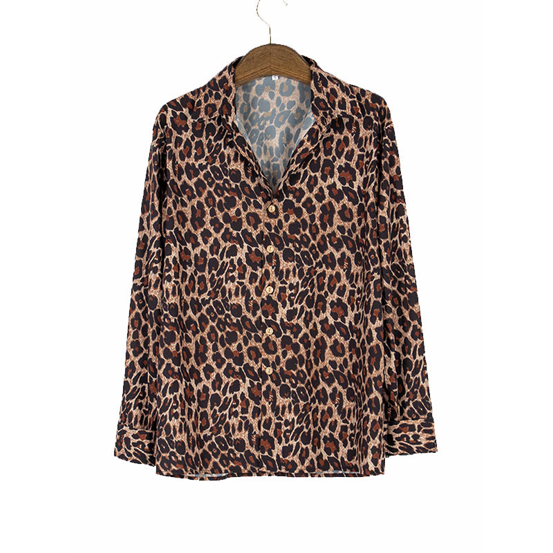 Férfi hajtóka leopárdmintás digitális nyomtatott ing Férfi leopard mintás hosszú ujjú ing férfi ing Top Tide márkájú ruházat