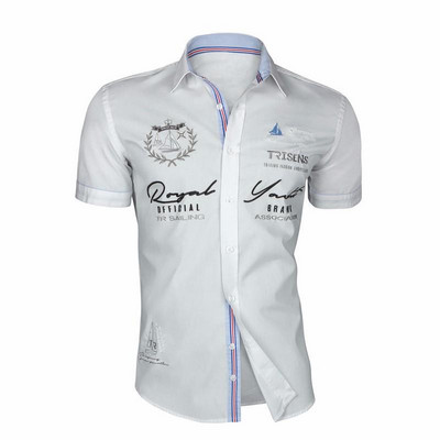 ZOGAA meeste moekirjaga trükitud vabaaja lühikeste varrukatega särgid