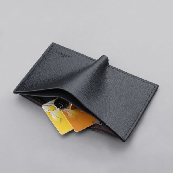 Öko-nahast väike meeste rahakott kirjaga