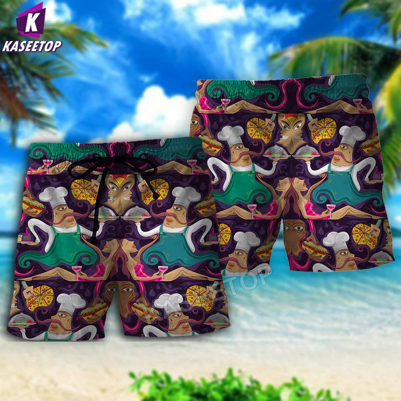 Muške košulje Food Chef Pizza 3D printane havajske košulje za muškarce Kubanski ovratnik Topovi kratkih rukava Ležerna modna odjeća Bluze