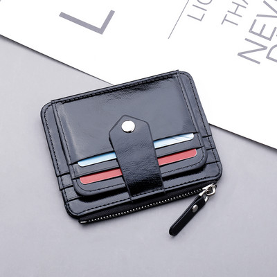 Vyriška odinė piniginė tinka dokumentams ir kišenė su užtrauktuku monetoms