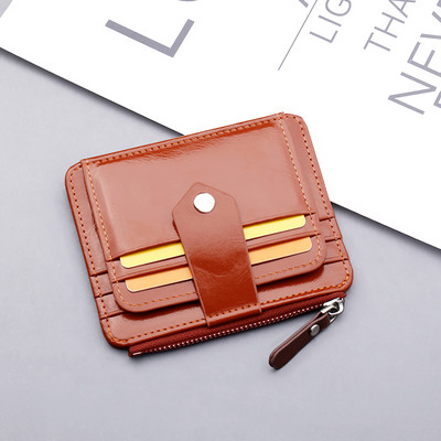 Vyriška odinė piniginė tinka dokumentams ir kišenė su užtrauktuku monetoms