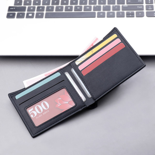 Naujo modelio vyriška piniginė iš eko odos - juodos spalvos