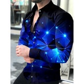 2022 Висококачествени модни мъжки ризи Риза с копчета Ежедневна дизайнерска щампа Звездно небе Топове с дълъг ръкав Мъжко облекло Жилетка