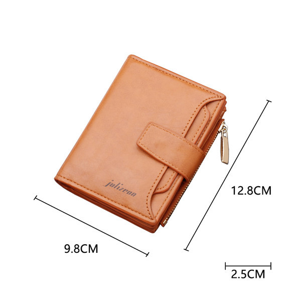 Öko bőrből készült férfi pénztárca cipzárral és gombokkal