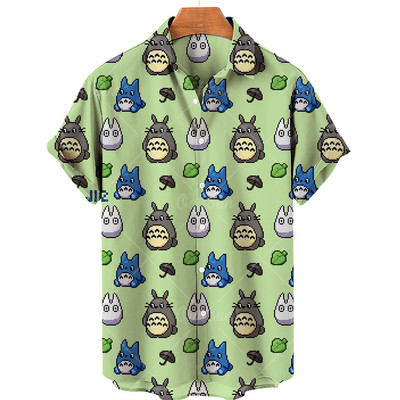 Férfi ingek Hayao Miyazaki Comics My Neighbor Totoro Faceless férfi ingek Rövid ujjú uniszex divatos felső Anime póló férfi