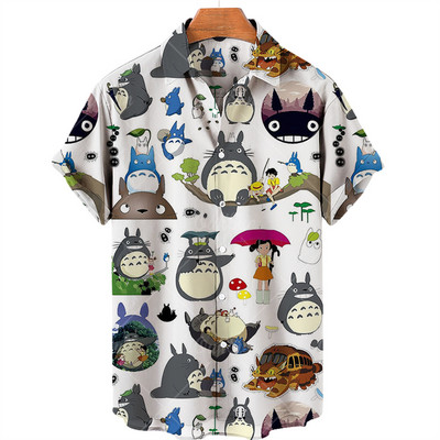 Férfi ingek Hayao Miyazaki Comics My Neighbor Totoro Faceless férfi ingek Rövid ujjú uniszex divatos felső Anime póló férfi