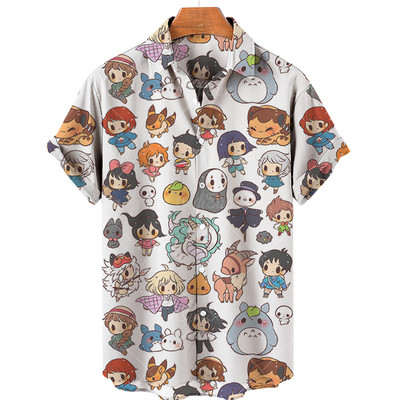 Férfi ingek Hayao Miyazaki Comics My Neighbor Totoro Faceless férfi ingek Rövid ujjú uniszex divatos felső Anime póló férfi