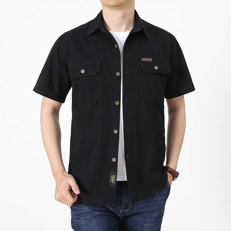 Vasariniai laisvalaikio marškinėliai Vyriški negabaritiniai trumpomis rankovėmis įrankiai marškiniai Kelias kišenes Vyriški drabužiai Palaidinė Viršutiniai marškinėliai 5XL BF08