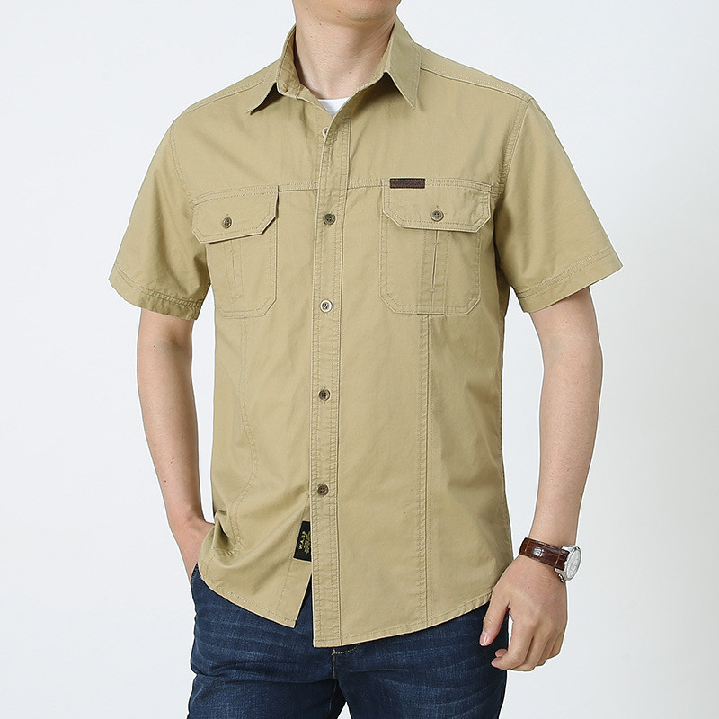 Vasariniai laisvalaikio marškinėliai Vyriški negabaritiniai trumpomis rankovėmis įrankiai marškiniai Kelias kišenes Vyriški drabužiai Palaidinė Viršutiniai marškinėliai 5XL BF08