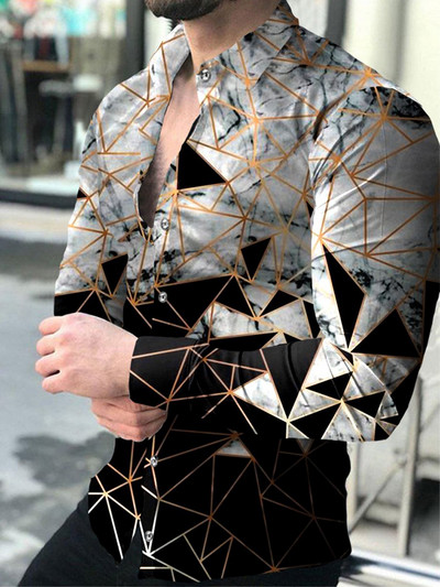 Madingi socialiniai vyriški marškiniai su apatine apykakle su sagutėmis marškinėliai, laisvalaikio tinkliniai raštai ilgomis rankovėmis, vyriški drabužiai, išleistuvių vakarėlio kardiganas