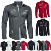 ZOGAA vyriški mados raidėmis marginti laisvalaikio marškiniai ilgomis rankovėmis