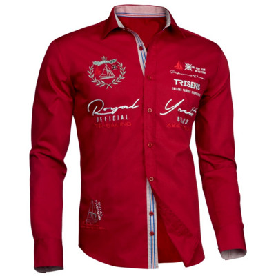 ZOGAA vyriški mados raidėmis marginti laisvalaikio marškiniai ilgomis rankovėmis