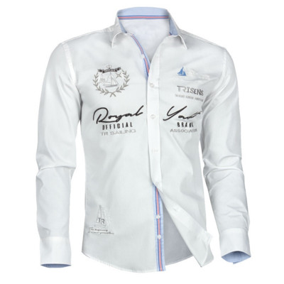 ZOGAA vyriški mados raidėmis marginti laisvalaikio marškiniai ilgomis rankovėmis