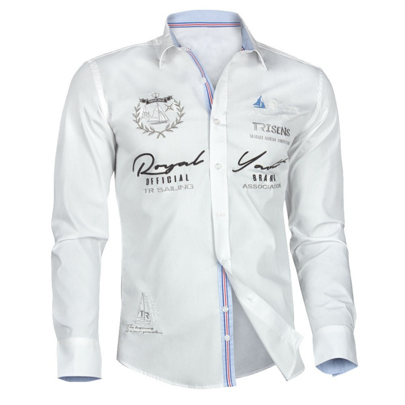 ZOGAA vyriški mados raidėmis marginti laisvalaikio marškiniai ilgomis rankovėmis