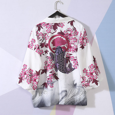 Prowow 2021. Proljeće Muškarci Široki kimono u stilu Hong Konga 3/4 rukava Tradicionalni muški kimono kardigan Muški Harajuku Streetwear Muški