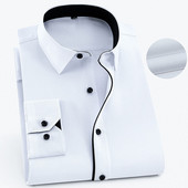 Didesnio dydžio 9XL 8XL 7XL Vyriški laisvalaikio verslo marškiniai ilgomis rankovėmis Klasikiniai dryžuoti vyriški socialiniai marškinėliai vakarėliui smokingo marškiniai purpuriniai mėlyni