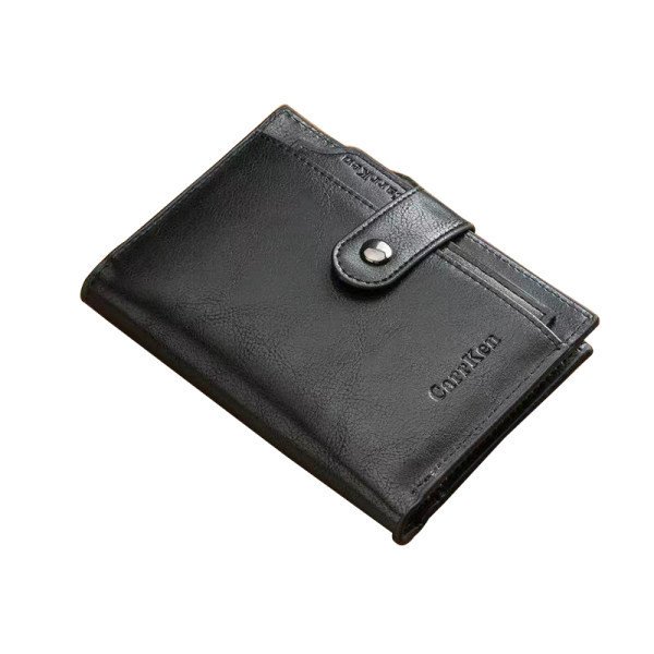 Eko bőrből készült stílusos férfi pénztárca érme zsebbel