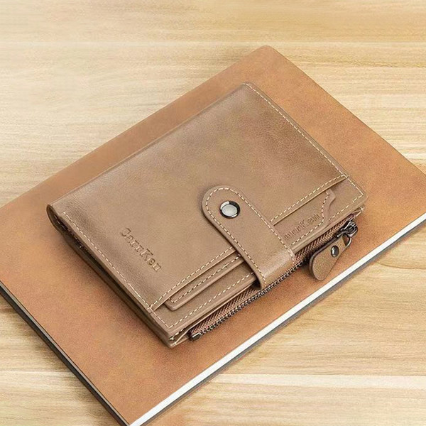 Eko bőrből készült stílusos férfi pénztárca érme zsebbel