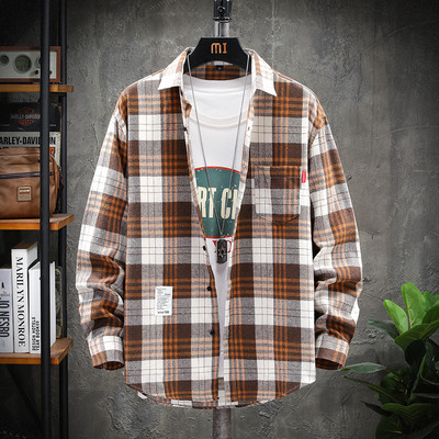 Ruuduline särk Meeste pikkade varrukatega särk vabaaja sotsiaalne õhuke särk meeste puuvillane meeste kleit-särk 4XL 5XL loetav