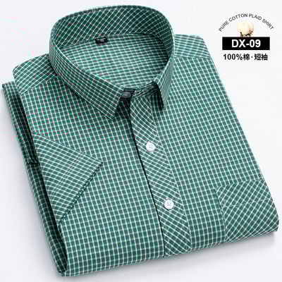 100% puuvillane meeste särk lühikeste varrukatega ruuduline suve jaoks lahedad ruudulised särgid, meeste äri vabaaja taskuga, suur suurus uus