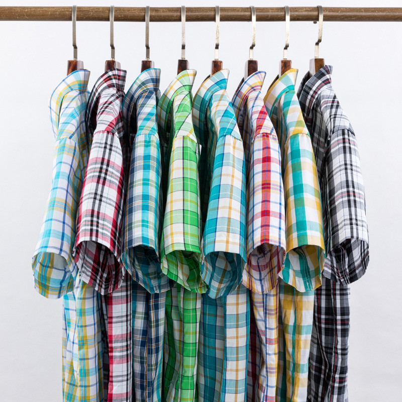 100% puuvillane meeste särk lühikeste varrukatega ruuduline suve jaoks lahedad ruudulised särgid, meeste äri vabaaja taskuga, suur suurus uus