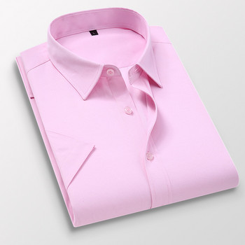 Καλοκαιρινό ανδρικό λεπτό μονόχρωμο κοντομάνικο πουκάμισο Business Casual λευκό ανδρικό πουκάμισο επώνυμα μεγάλο μέγεθος 5XL 6XL 7XL σε κλασικό στυλ