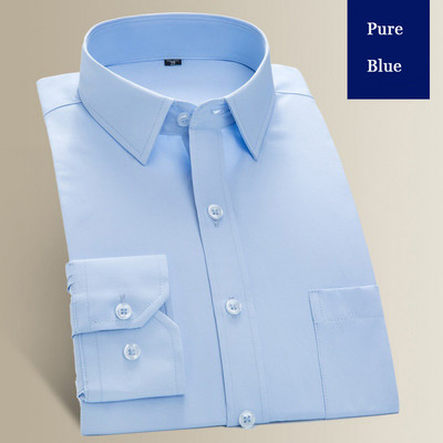 Plusz nagy méretű 8XL 7XL 6XL Férfi hosszú ujjú ing Alkalmi ruha Egyszínű Rutin Fit Design Üzleti Férfi Közösségi ingek