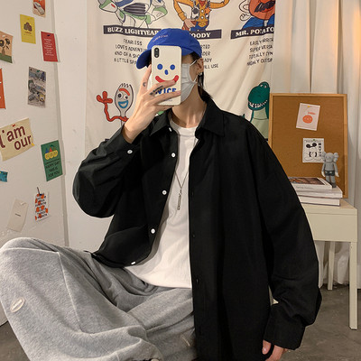 LAPPSTER Meeste Solid Vintage pikkade varrukatega Harajuku särgid 2022 Meeste Jaapani tänavarõivad põhjuslikud särgid Meeste nööbiga ülisuur särk