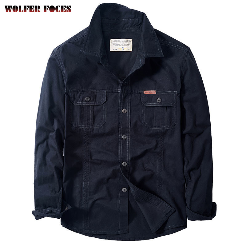 Férfi ingek Túlméretes Férfi Ruházat Hosszú ujjú, alkalmi pamut ing tavaszi oxfordi férfi katonai kardigán 2022 divatblúz