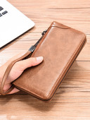 Кожен портфейл с отделения за монети и кредитни карти