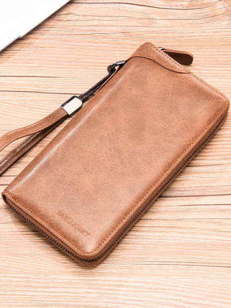 Кожен портфейл с отделения за монети и кредитни карти