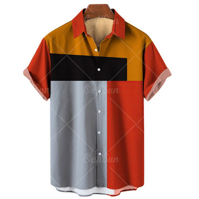 Cămăși pentru bărbați hawaieni de vară 2022 Cămăși colorate cu dungi 3d imprimate pentru bărbați Tricou casual de plajă pentru bărbați Topuri de dimensiuni mari Camicias