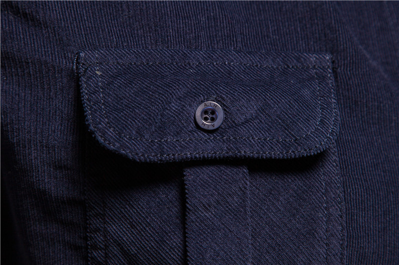 AIOPESON Corduroy 100% pamut ingek Férfi Üzleti alkalmi hajtóka egyszínű Slim Fit férfi ing Új őszi divatos férfi ing