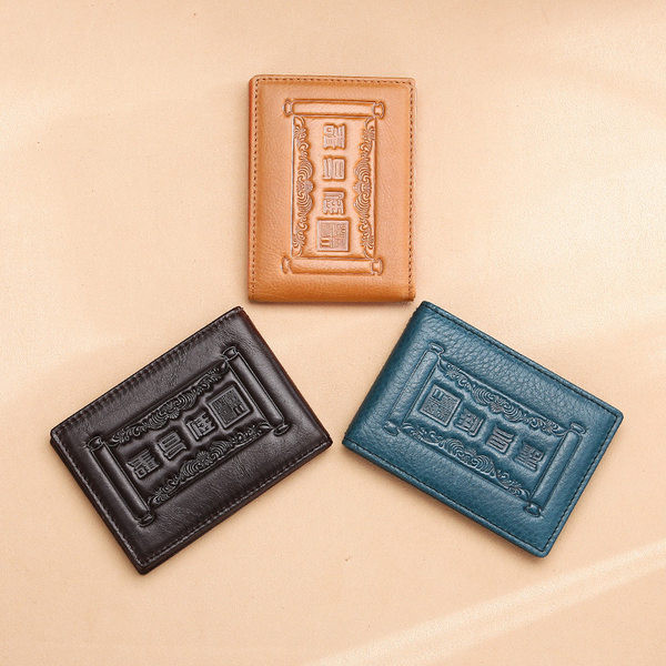 Ekobőrből készült férfi pénztárca 3D hatással