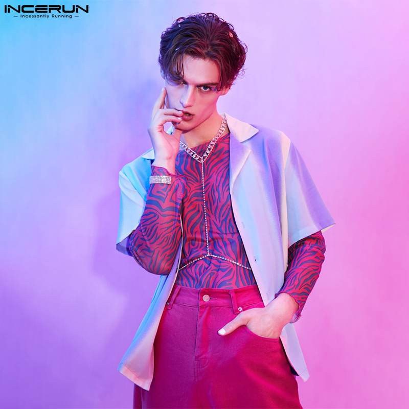 Ljetne muške havajske košulje s otvorenim ovratnikom i kratkim rukavima, ležerne Camisas Hombre Streetwear 2022. Modne majice s kravatom INCERUN S-5XL